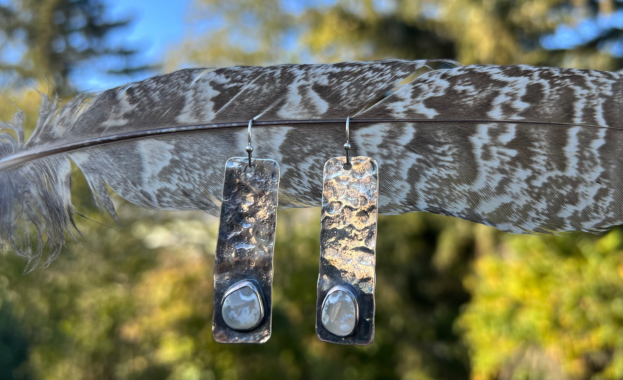 Sterling silver agate earrings