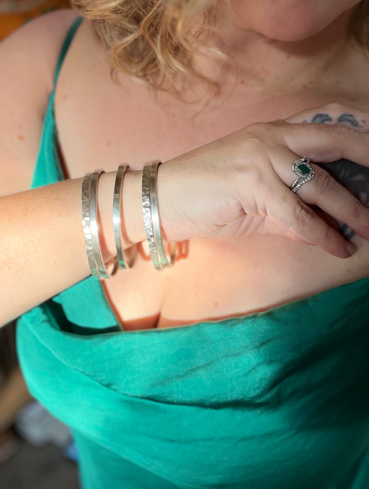 Thick sterling silver bangles