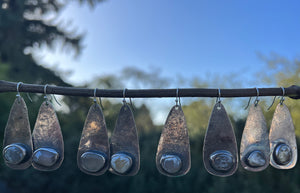 Sterling silver earrings with agates