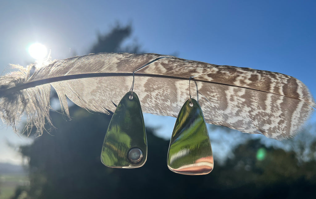 Sterling silver earrings with moonstone